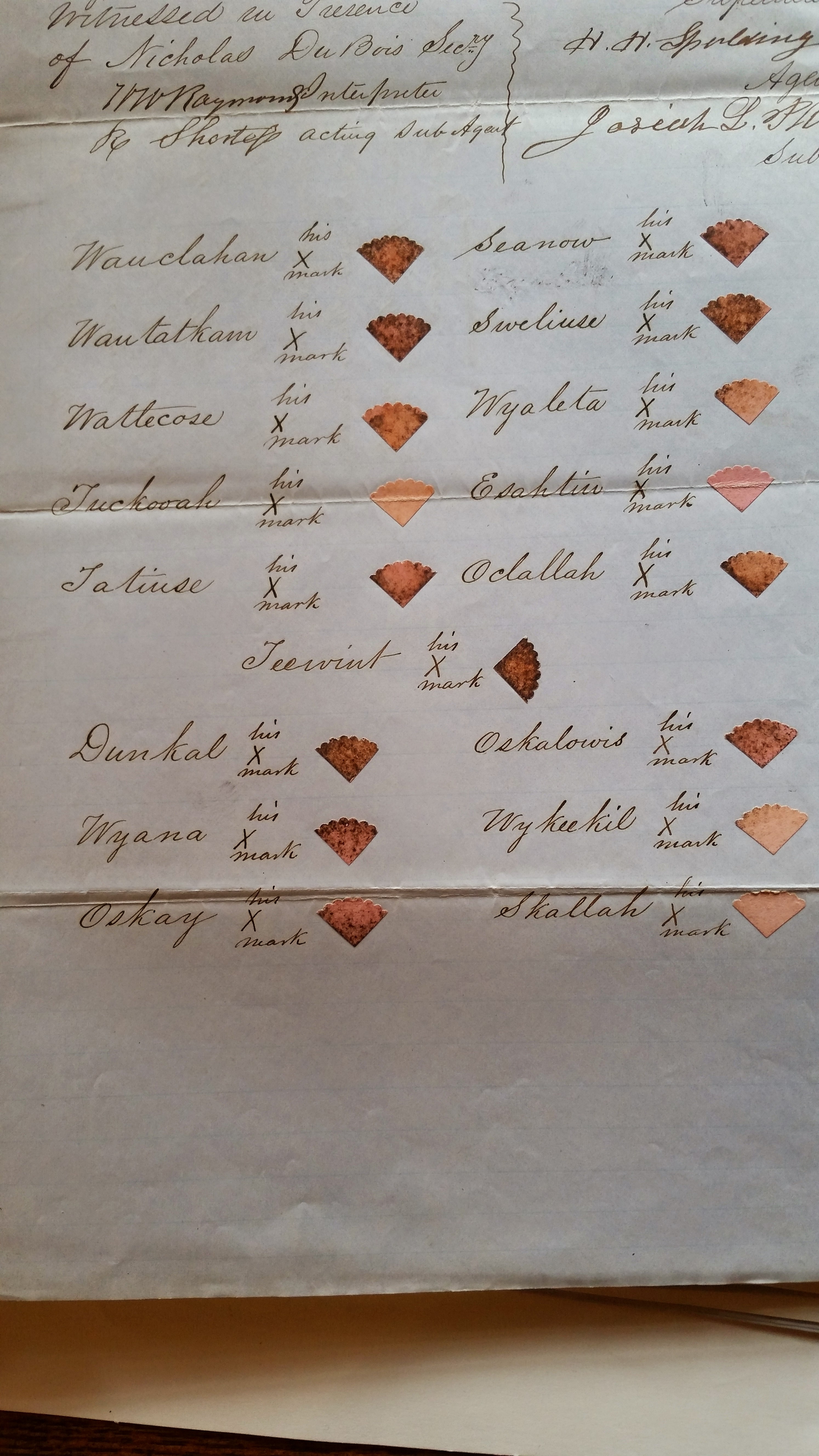 1851 Treaty Signature Page, NARA