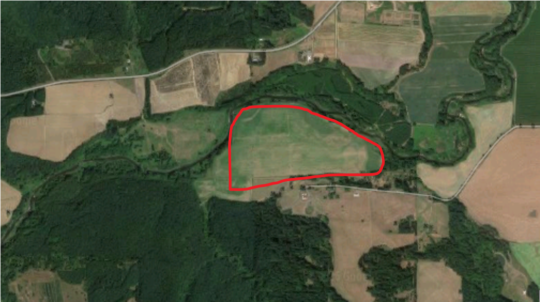 2016 Google map image of the assumed location of the 1855 reservation