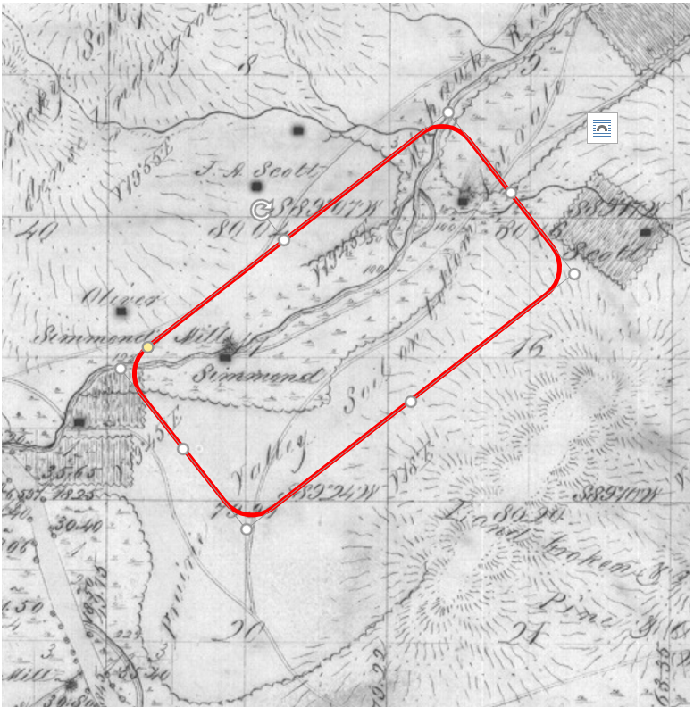 Estimated area for the Mohawk Indian Reservation (temporary)