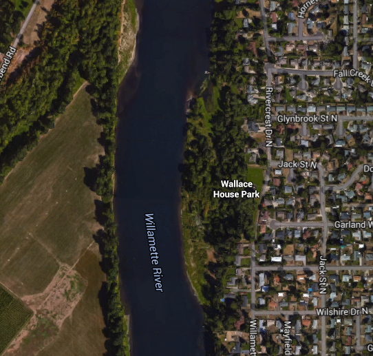 Location of the Wallace House site, 2016 Google Maps